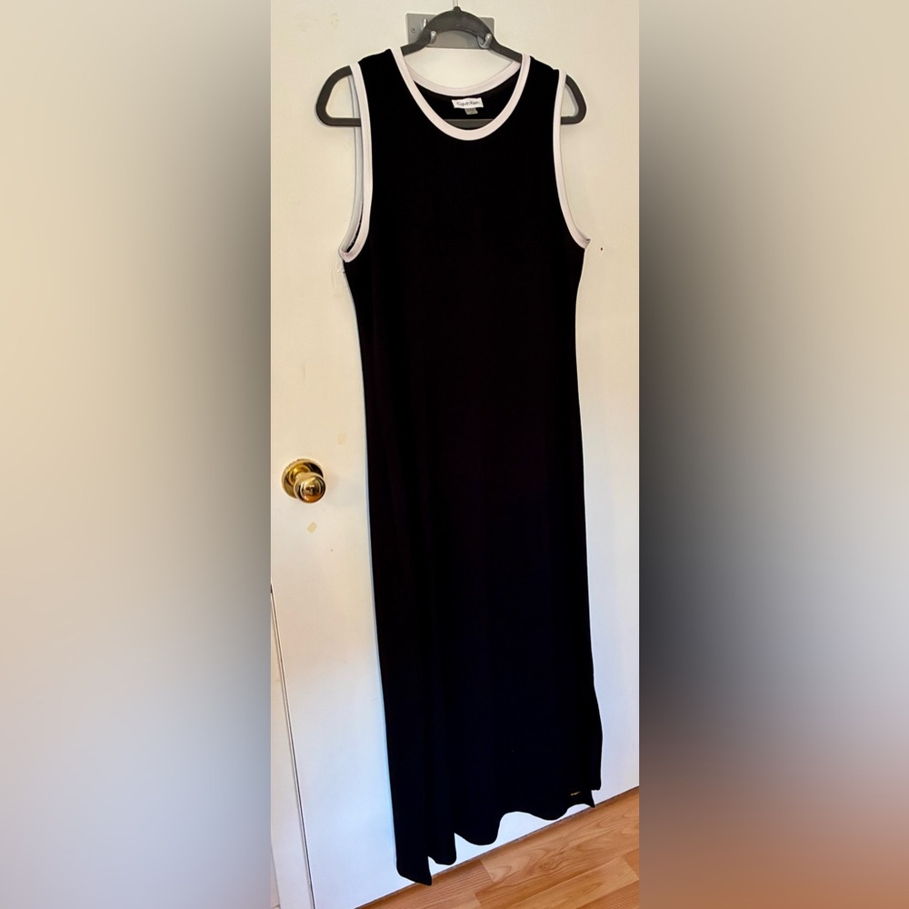 CALVIN KLEIN black maxi Knit Dress